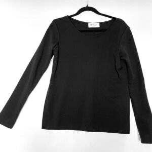 Vintage 1994 Jill Stuart Sample Black Ponte Knit Sweater Minimalist 90s Designer